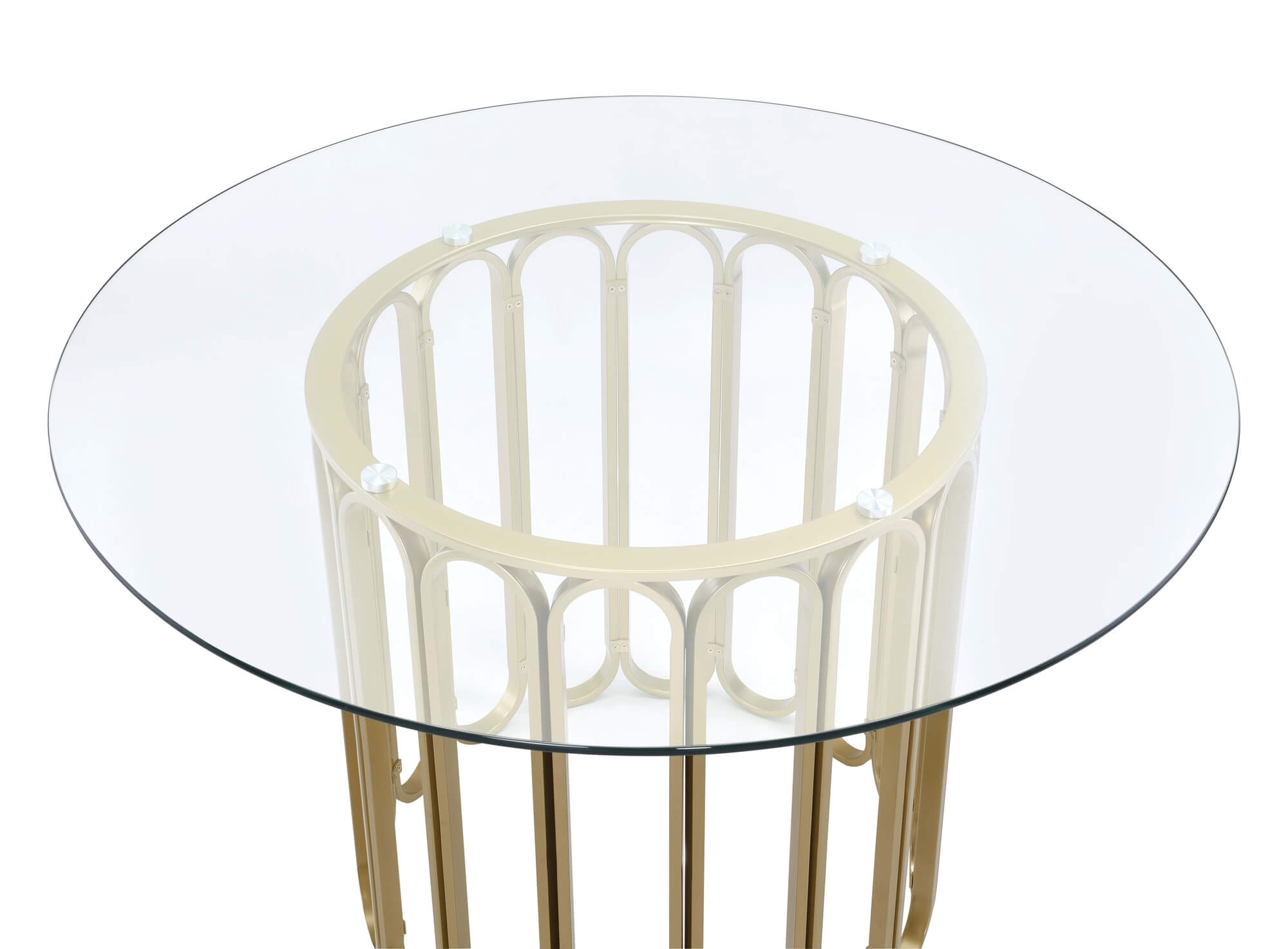 Pacheco/Chuchip Glass/Metal Round Dining Set
