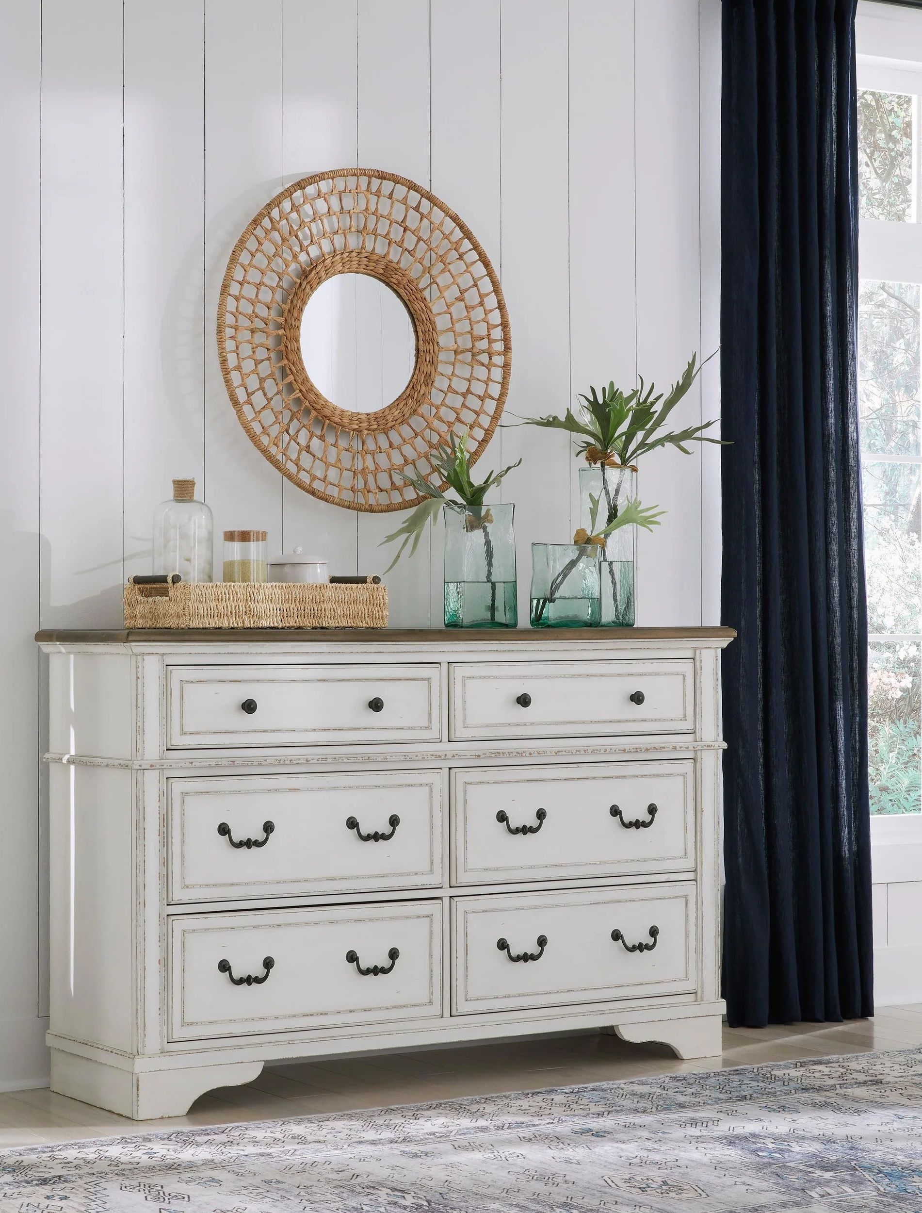 Ashley Brollyn 6-Drawer Veneer Dresser, White