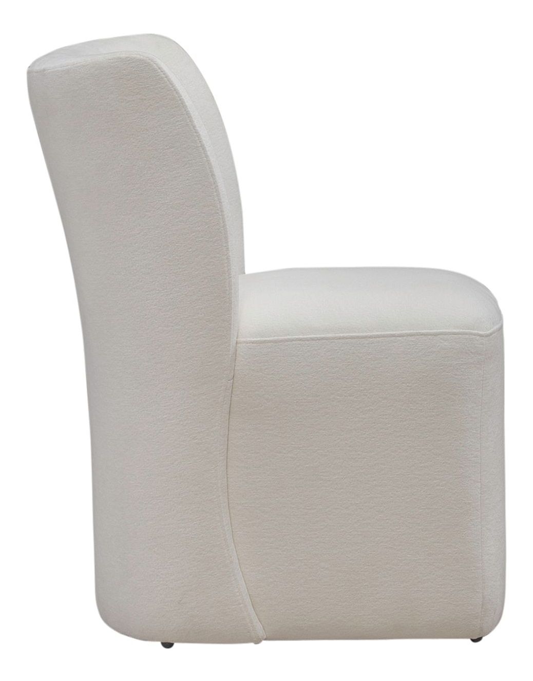 Fabric Sloping Curves Back Accent Dining Chair w/Casters