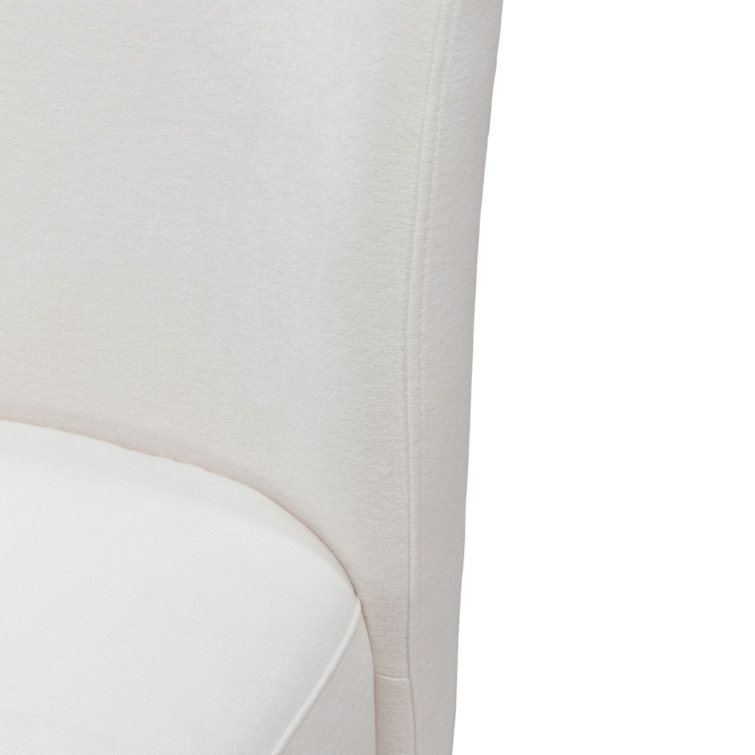 Fabric Sloping Curves Back Accent Dining Chair w/Casters