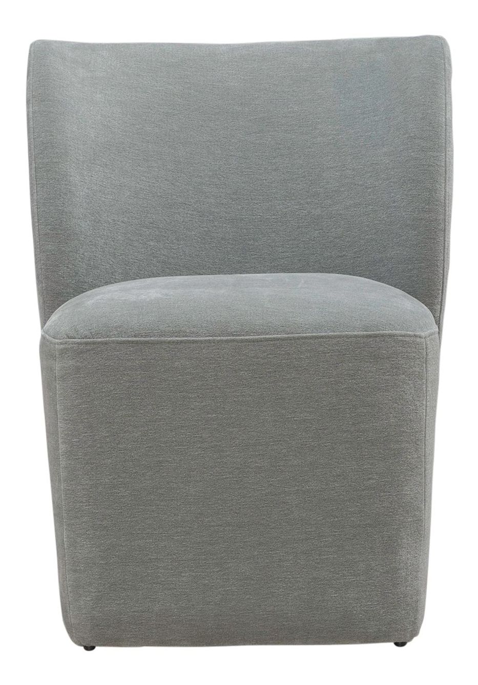 Fabric Sloping Curves Back Accent Dining Chair w/Casters