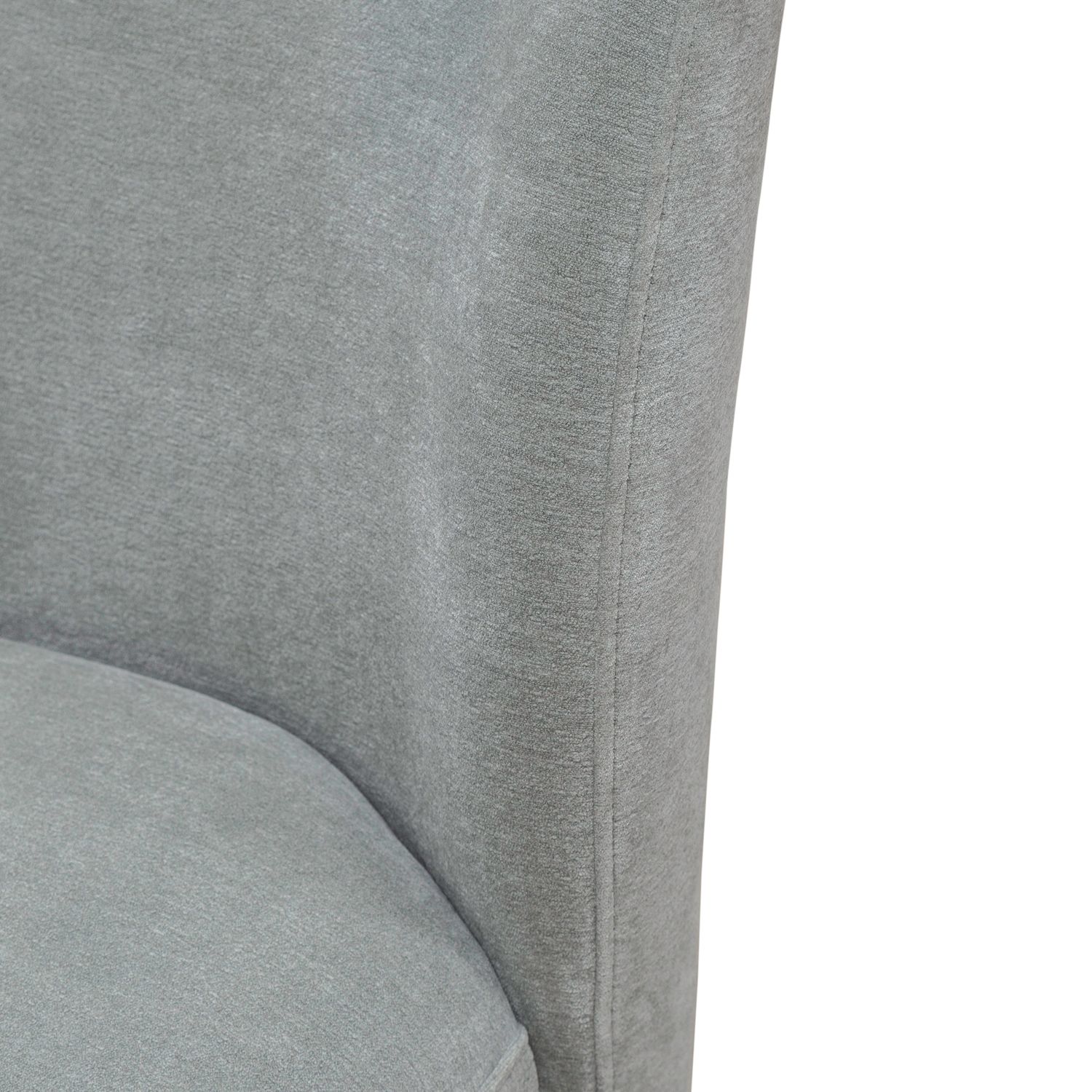 Fabric Sloping Curves Back Accent Dining Chair w/Casters