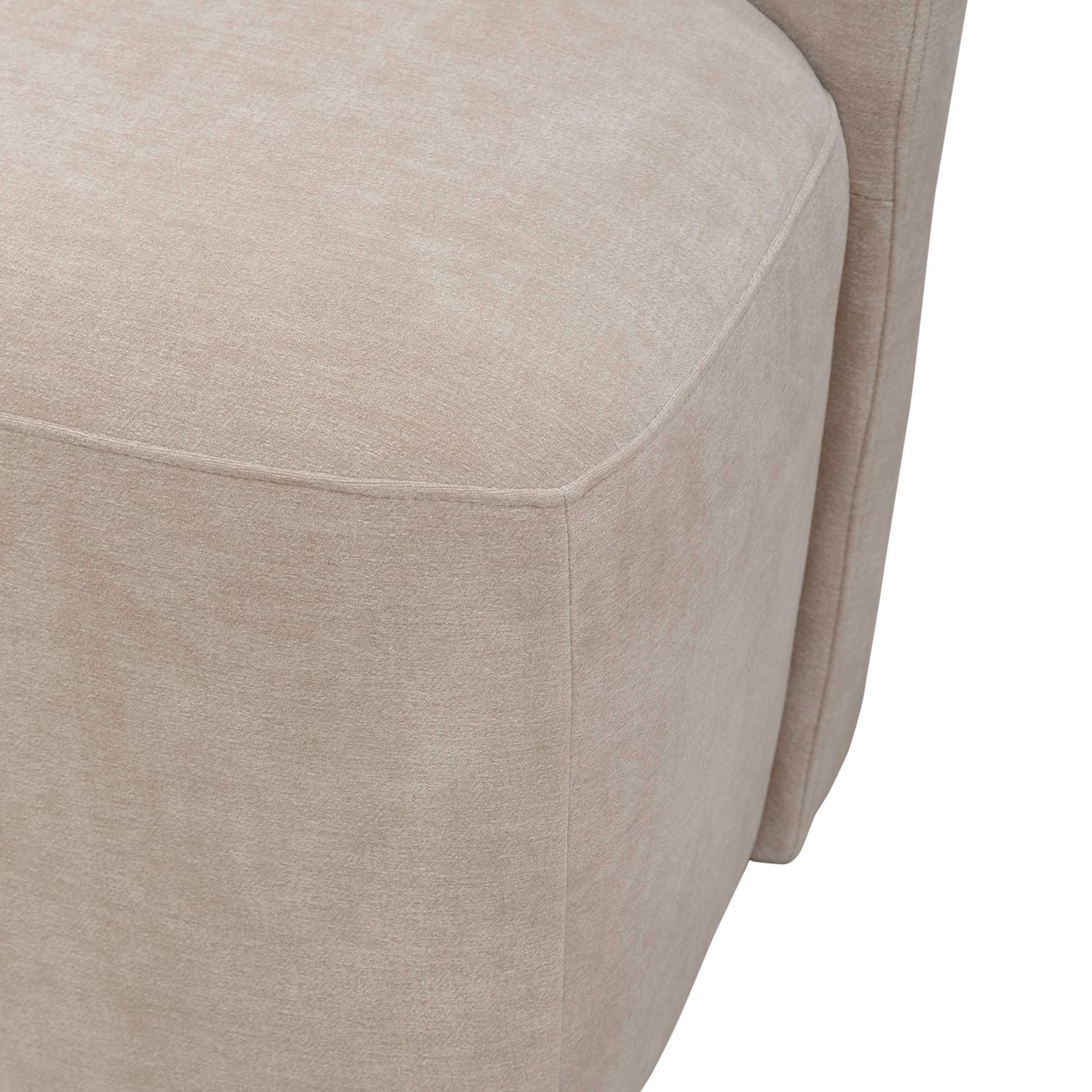 Fabric Sloping Curves Back Accent Dining Chair w/Casters