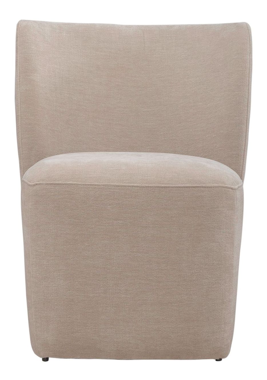 Fabric Sloping Curves Back Accent Dining Chair w/Casters