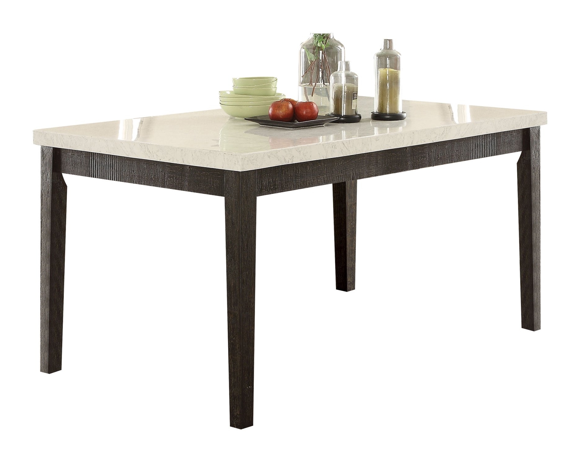 Nolan Marble/Wood Rectangular Dining Set