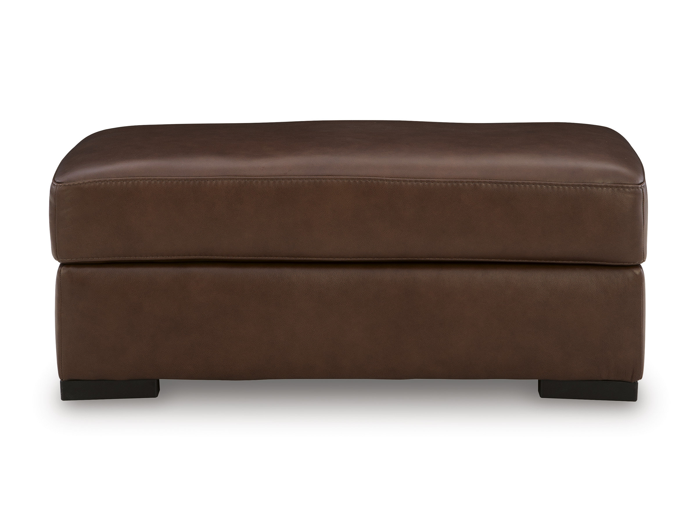 Brogliano 44" Rectangular Leather Ottoman - Canyon Brown Top-Grain