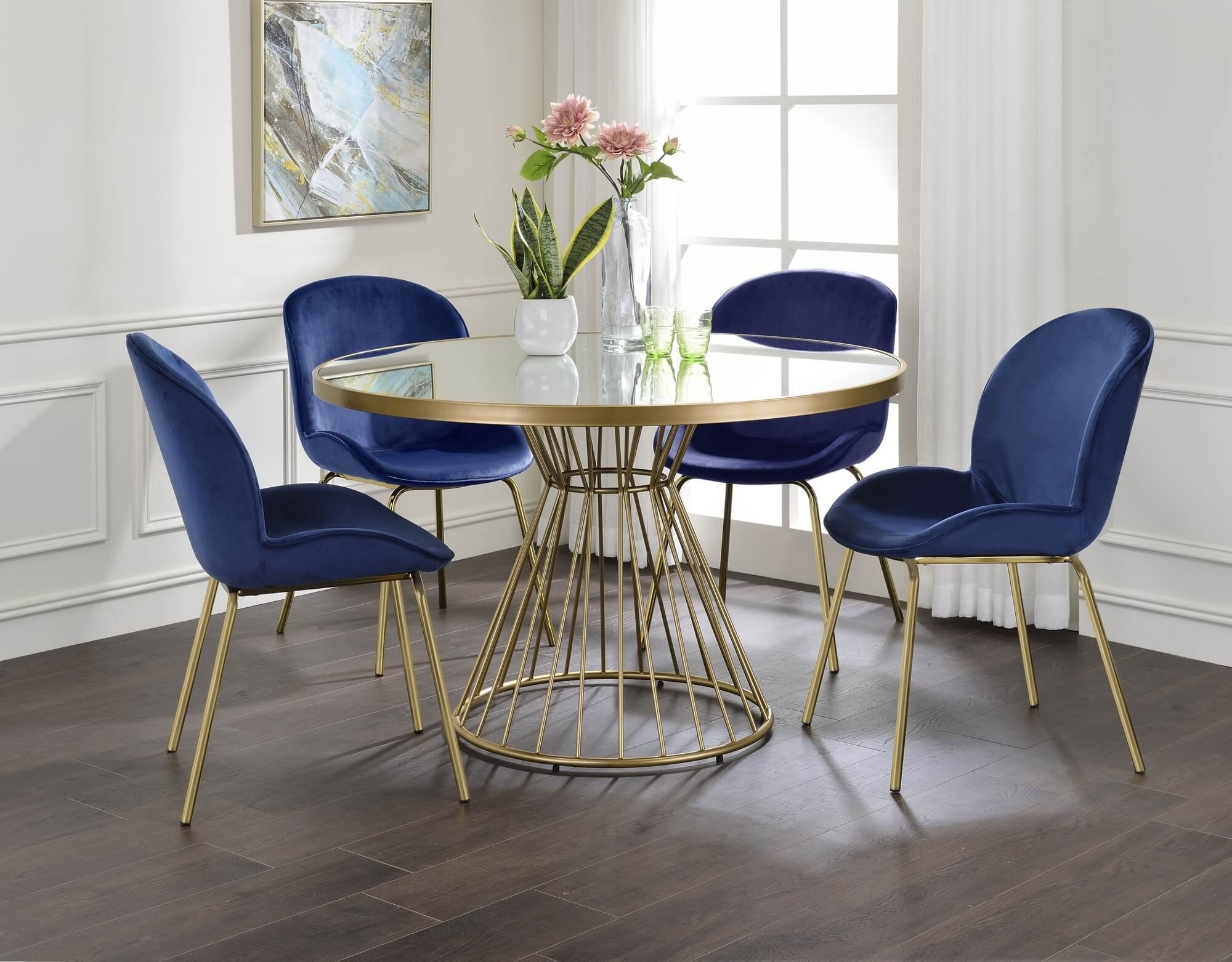 Chuchip Velvet/Metal Dining Chair