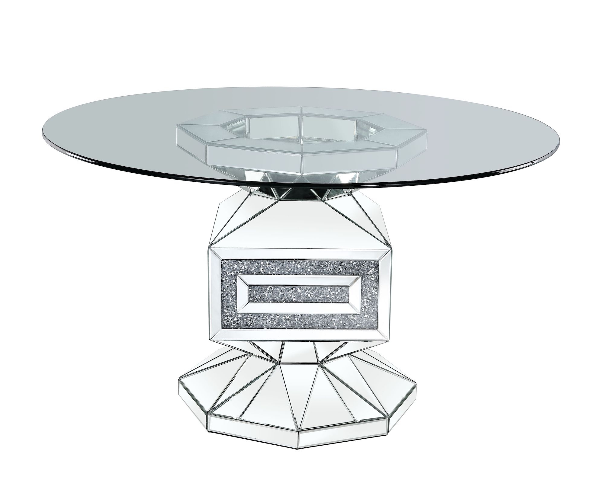 Noralie 72955 Glass/Mirror Round Dining Table