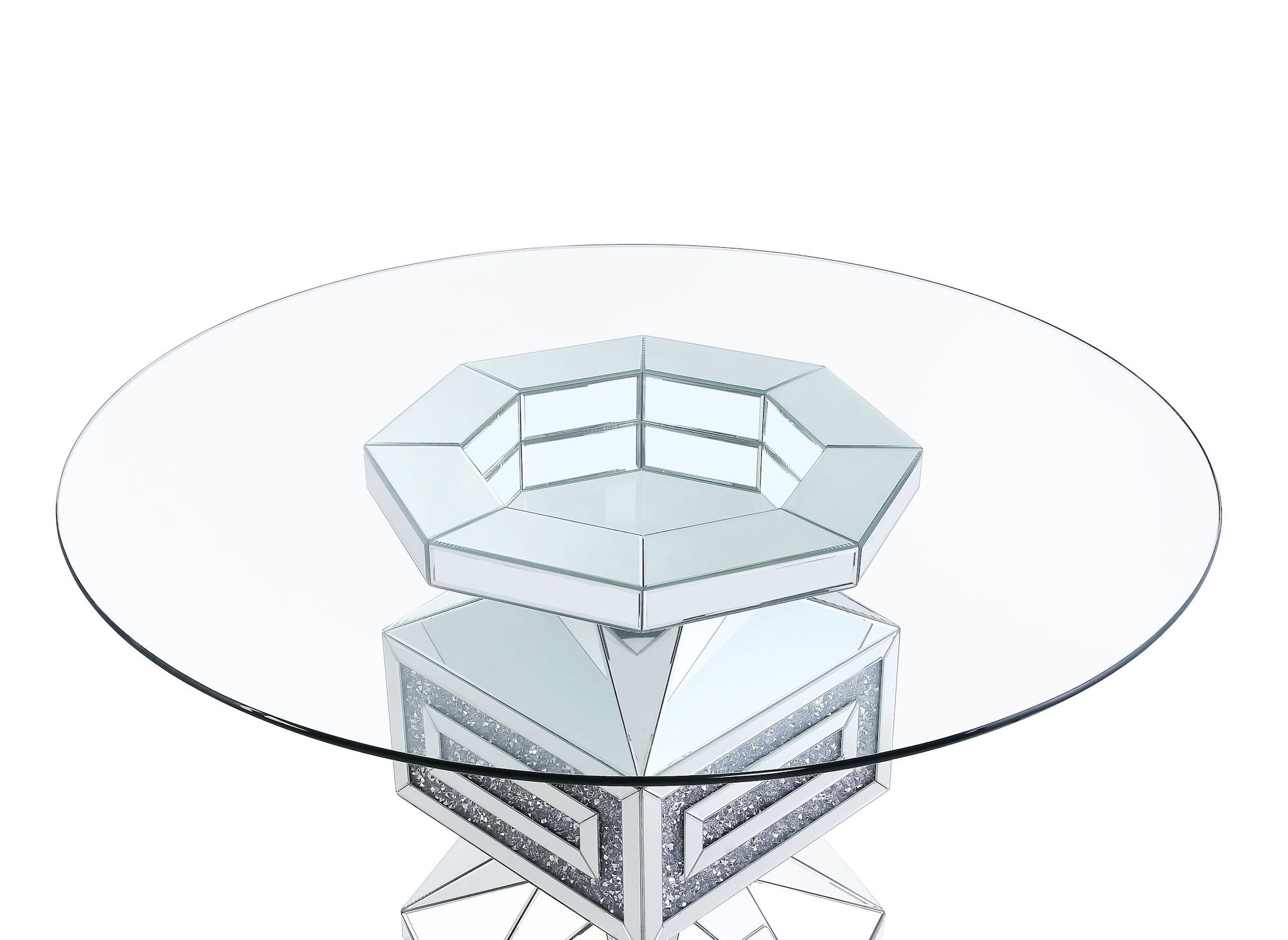 Noralie 72955 Glass/Mirror Round Dining Table