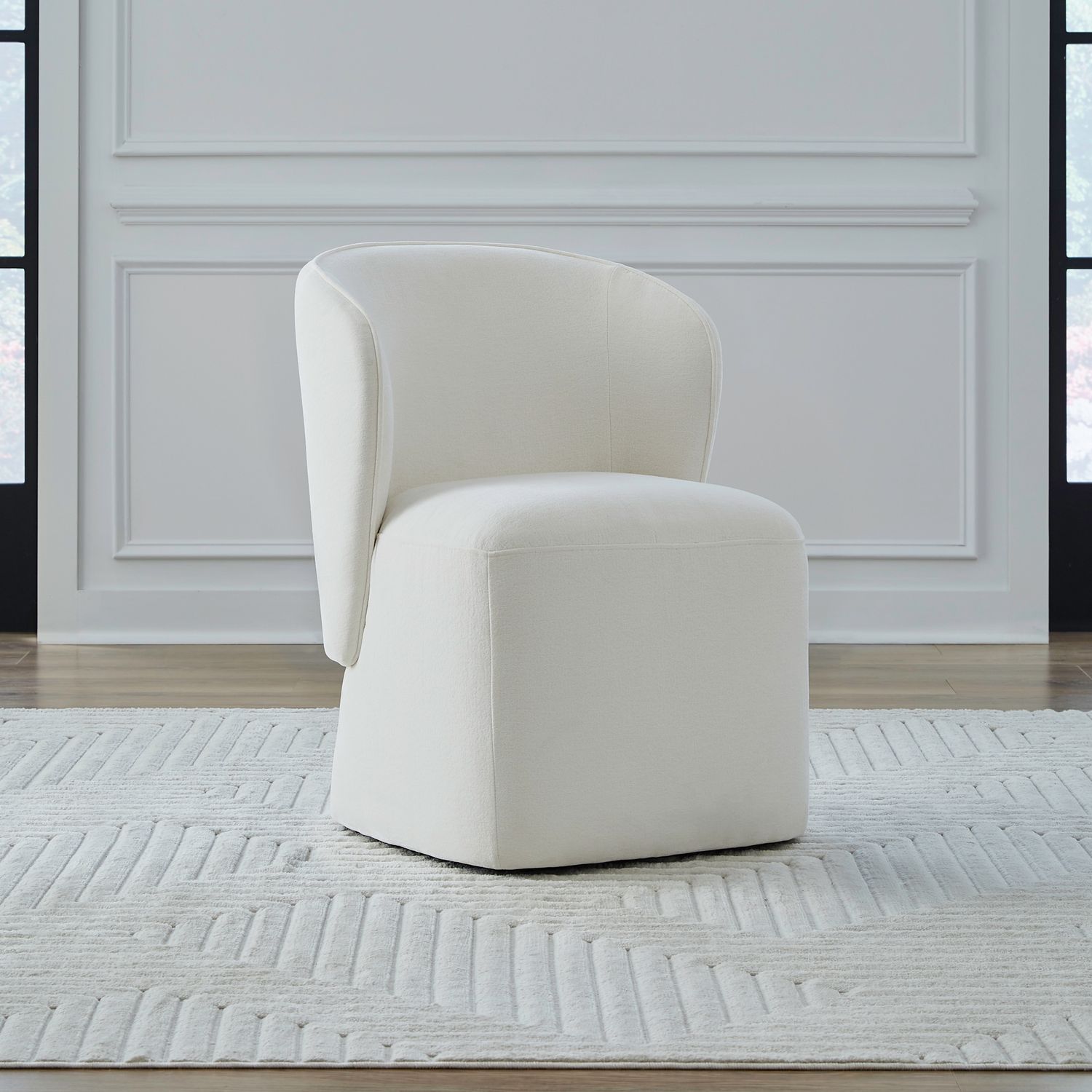 Fabric Accent Dining Chair w/Casters