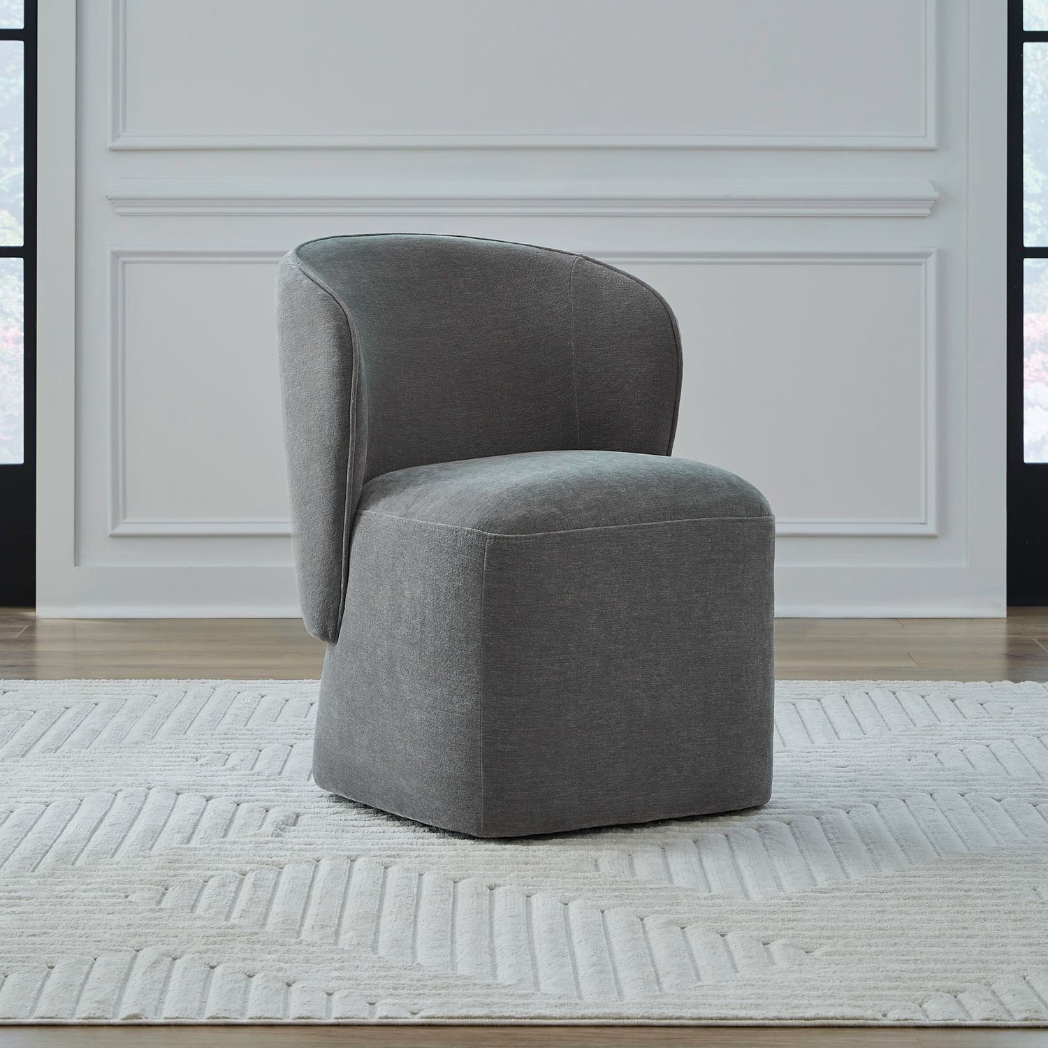 Fabric Accent Dining Chair w/Casters