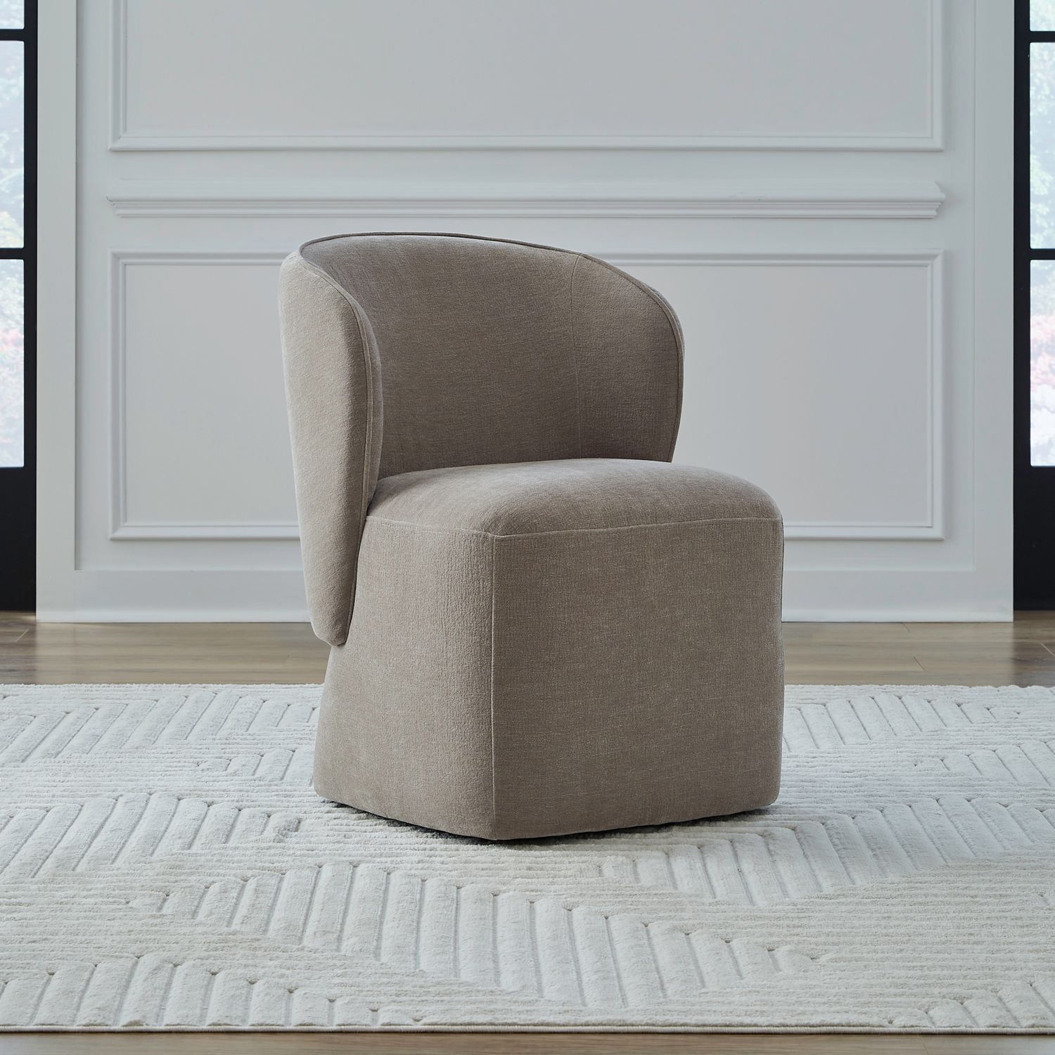 Fabric Accent Dining Chair w/Casters