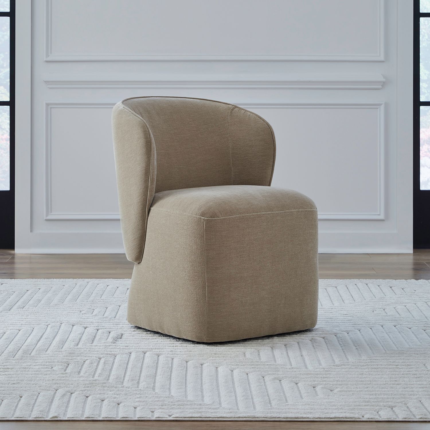 Fabric Accent Dining Chair w/Casters