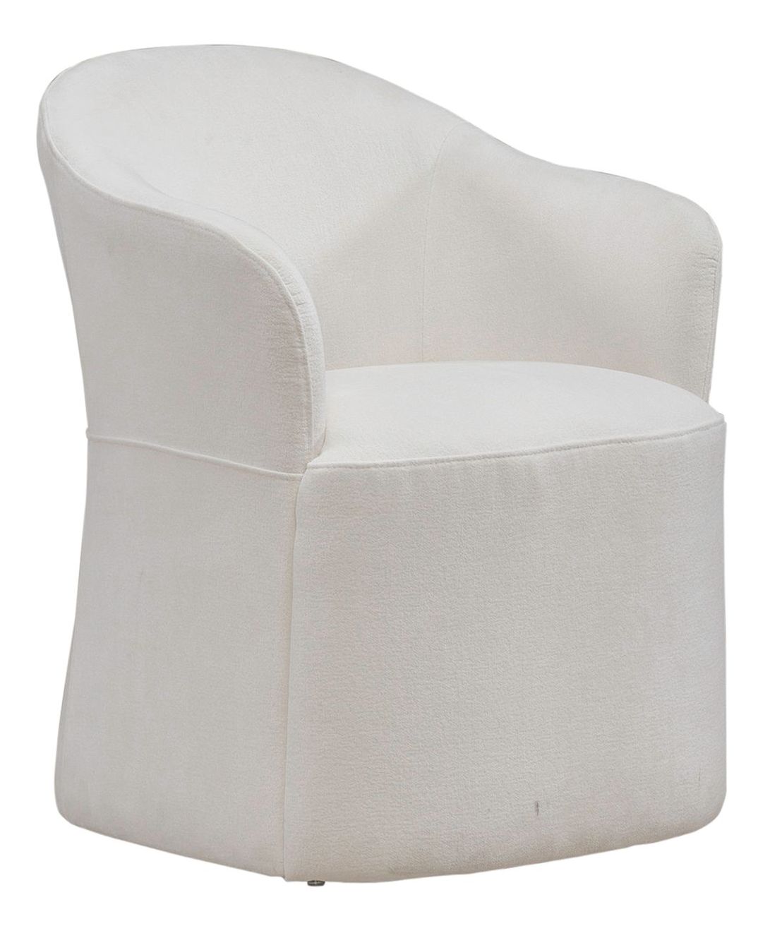 Fabric Accent Dining Arm Chair with Casters – Upholstered
