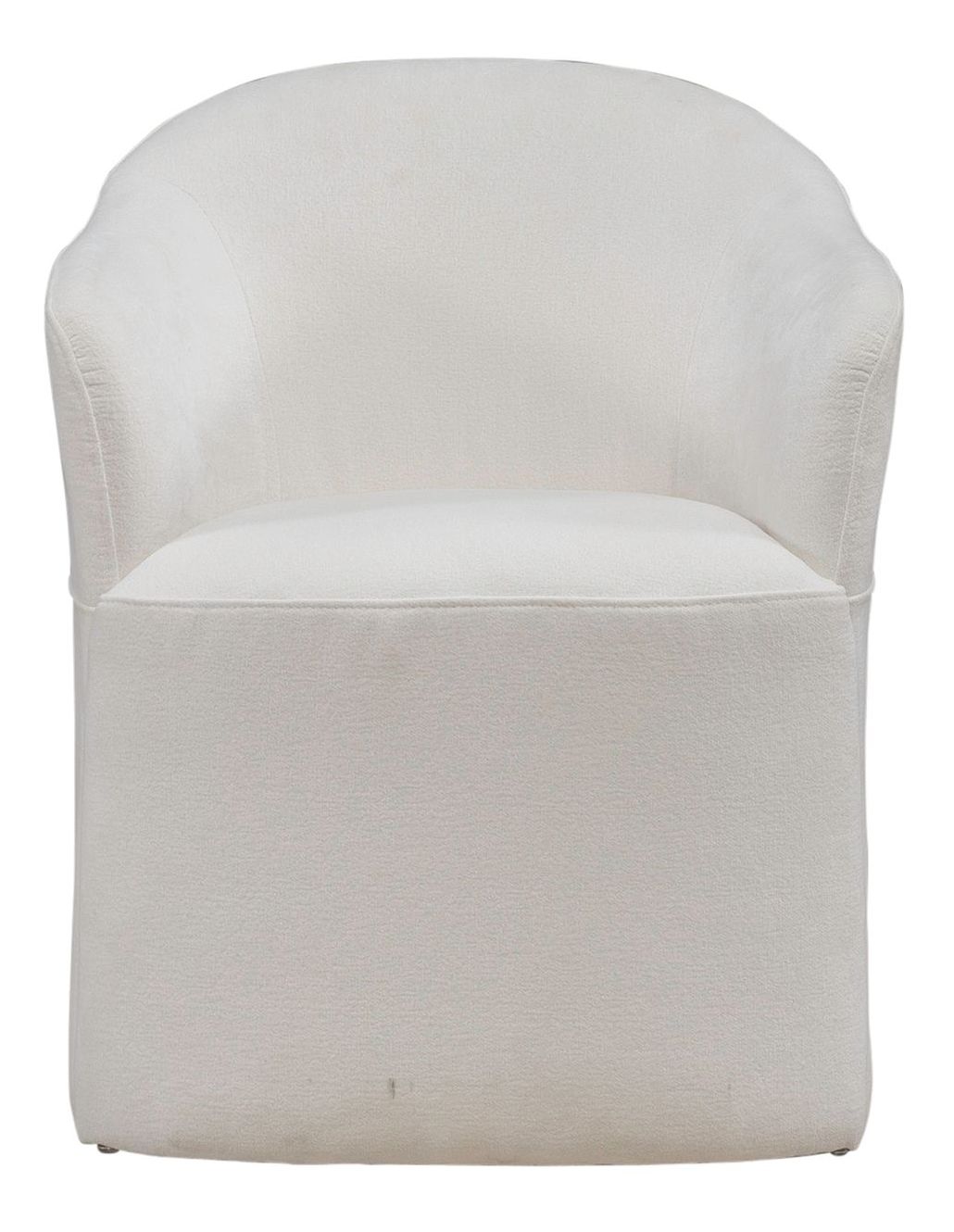 Fabric Accent Dining Arm Chair with Casters – Upholstered