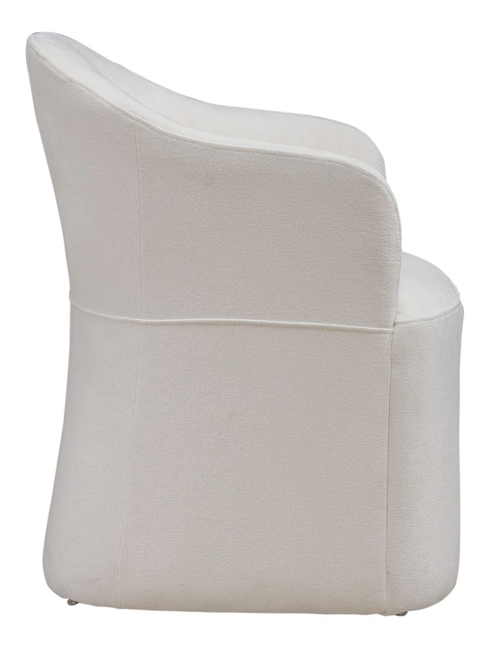Fabric Accent Dining Arm Chair with Casters – Upholstered