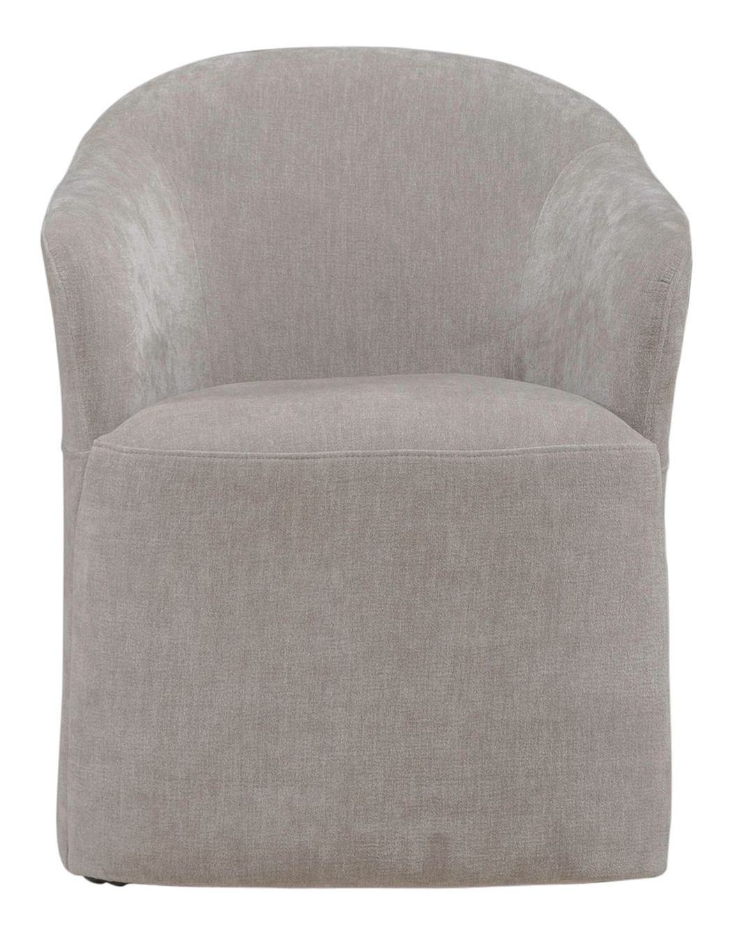 Fabric Accent Dining Arm Chair w/Casters