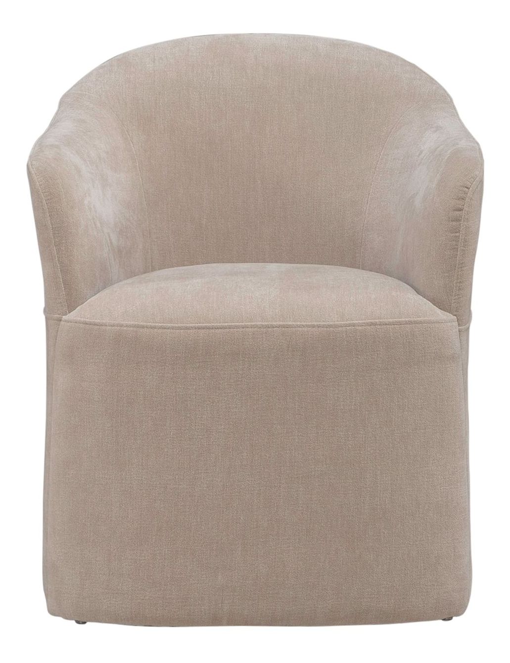 Fabric Accent Dining Arm Chair w/Casters