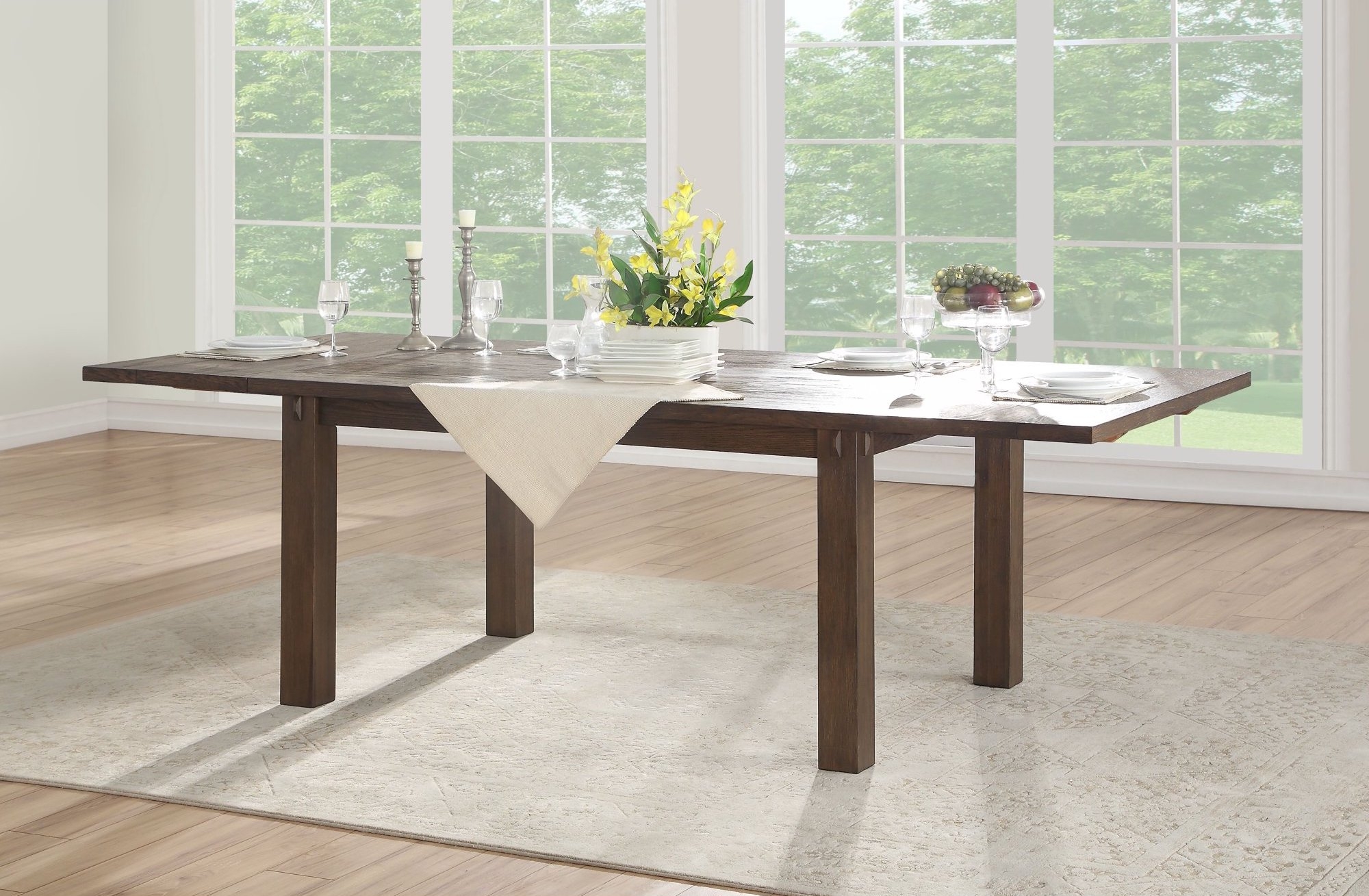 Nabirye Wood Extendable Rectangular Dining Table