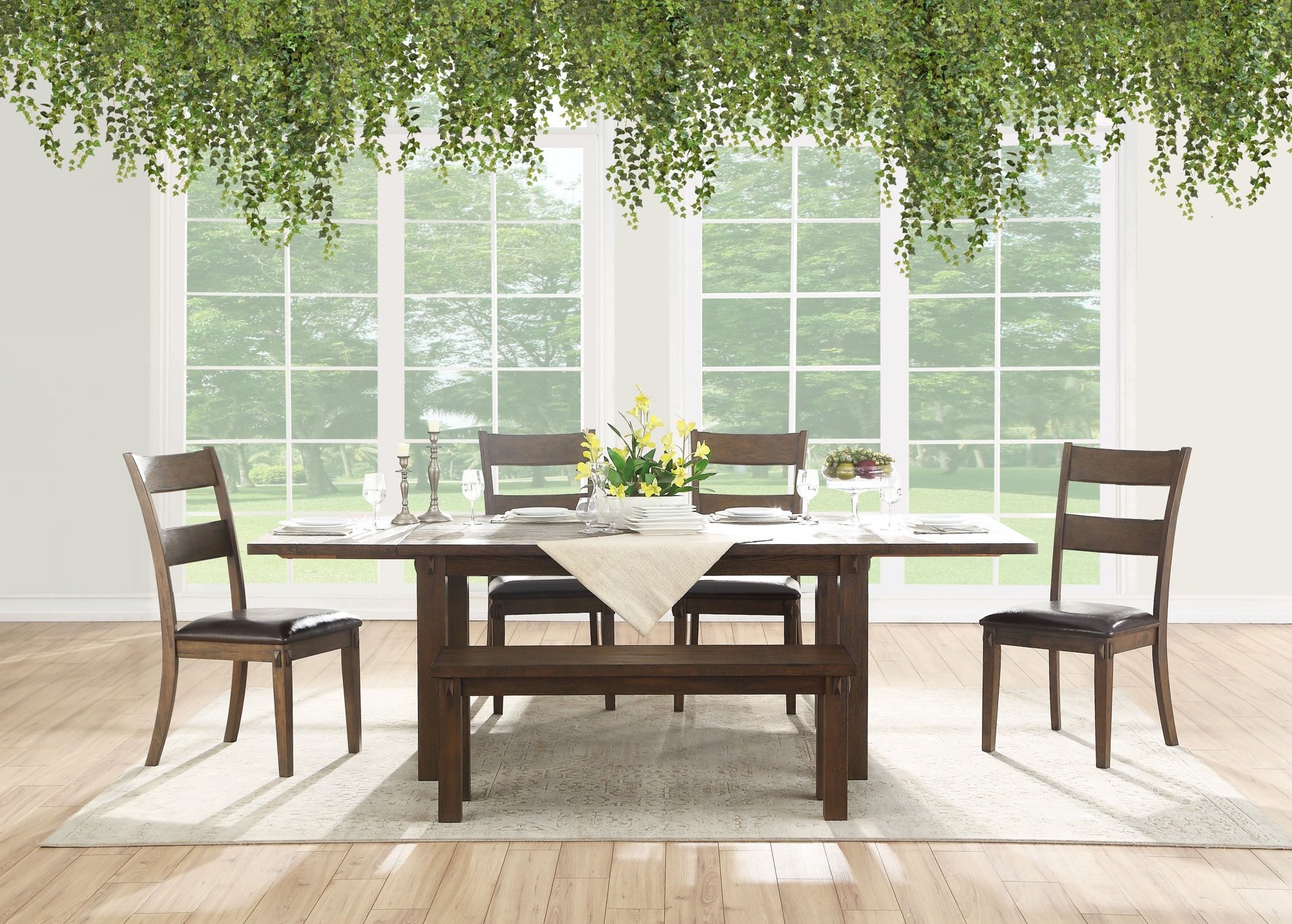 Nabirye Wood Extendable Rectangular Dining Table