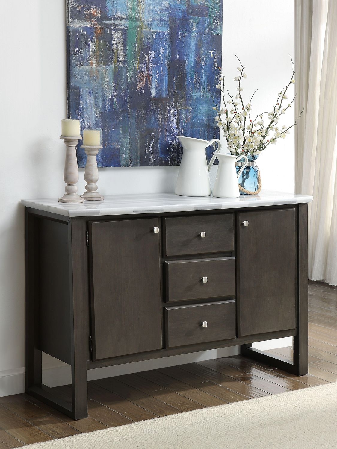 Madan Marble/Wood Buffet Server