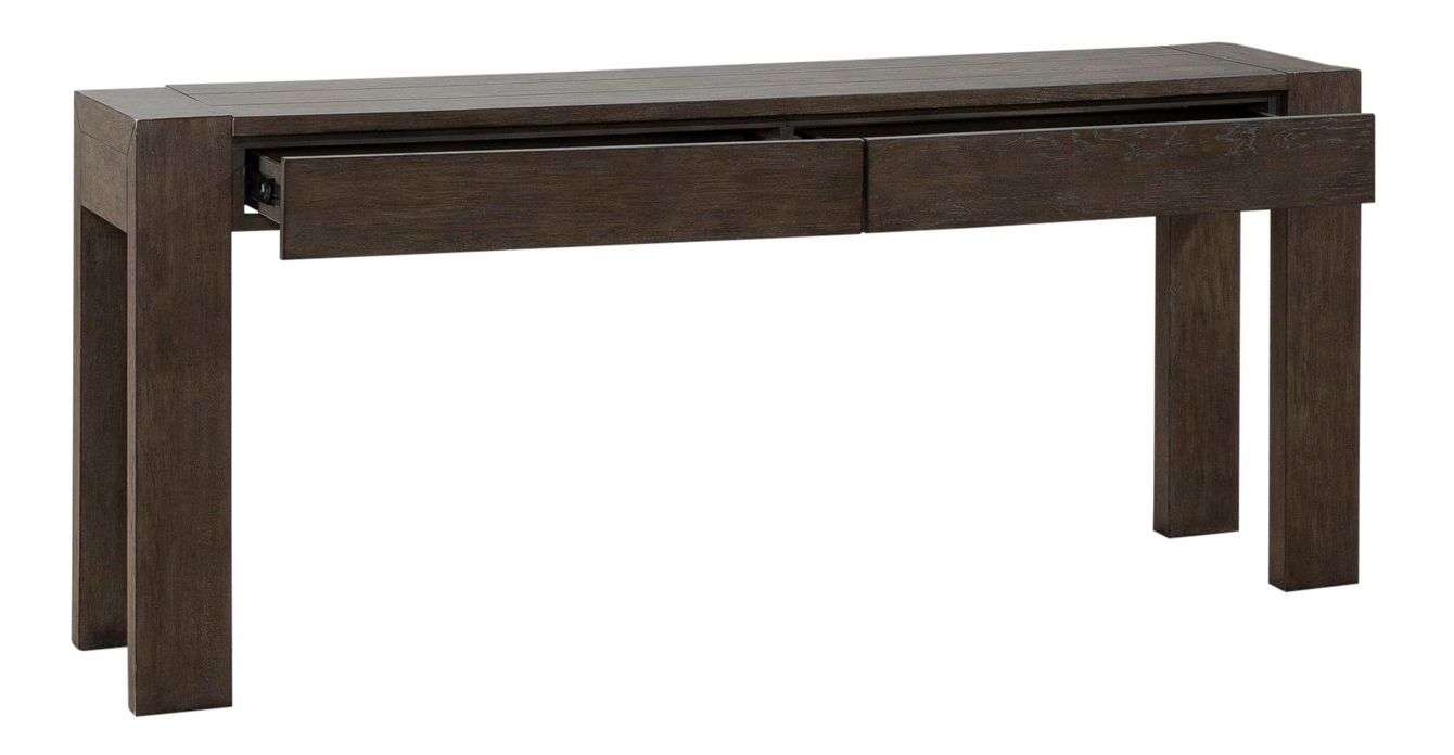 Cascade Falls Wood Console Table with 2 Stools | Satin Espresso