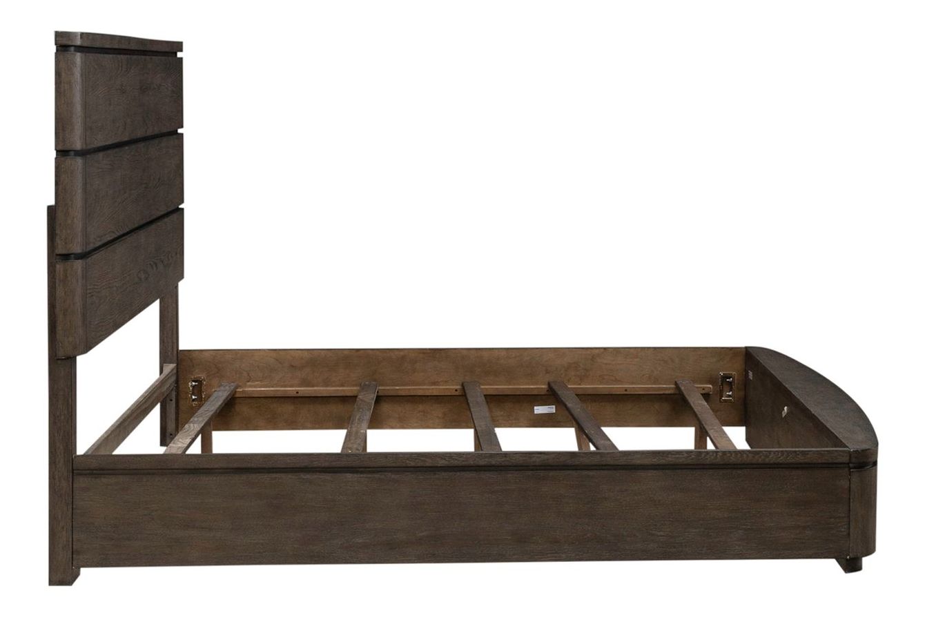 Cascade Falls Wood California King Size Panel Bed w/LED Lighting
