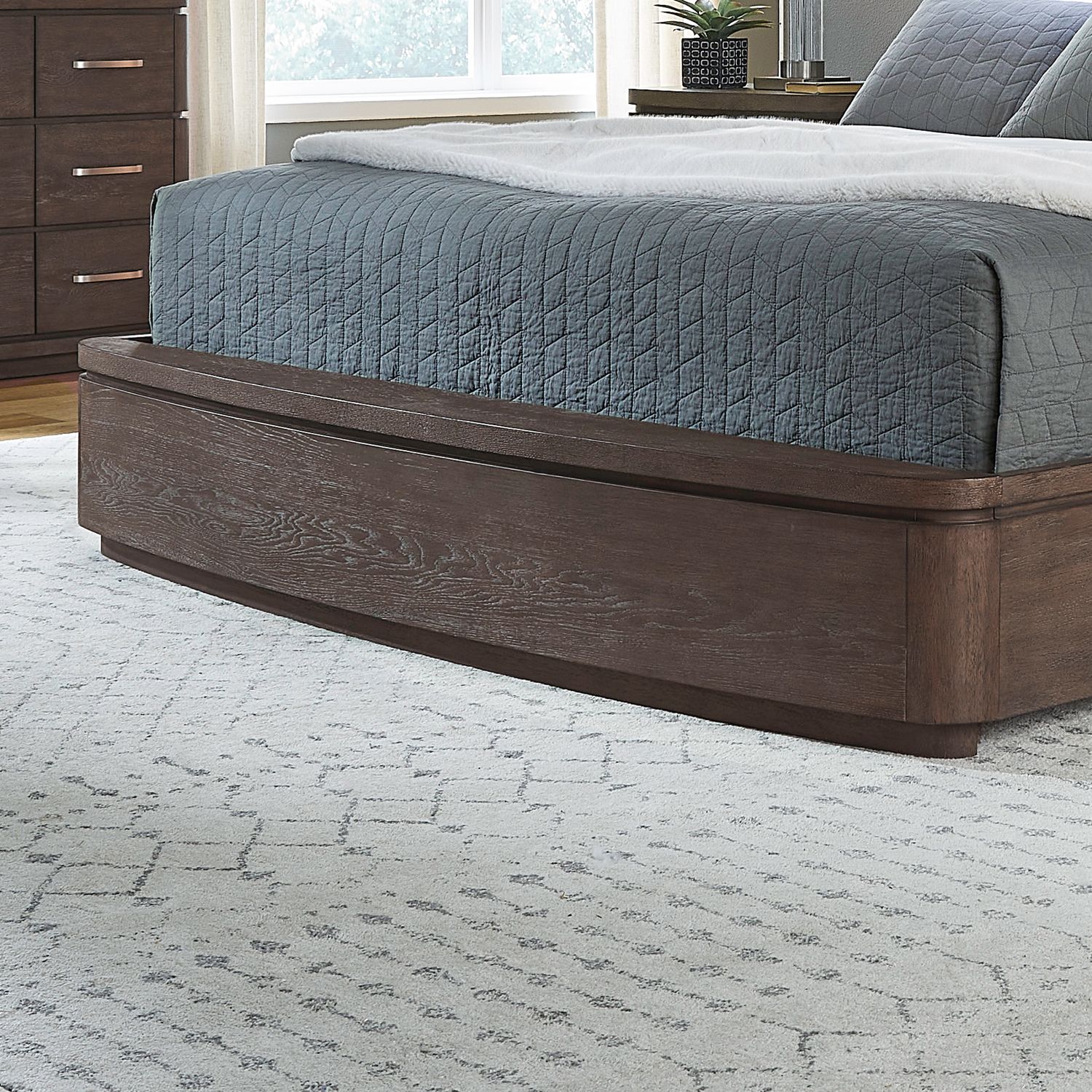 Cascade Falls Wood California King Size Panel Bed w/LED Lighting