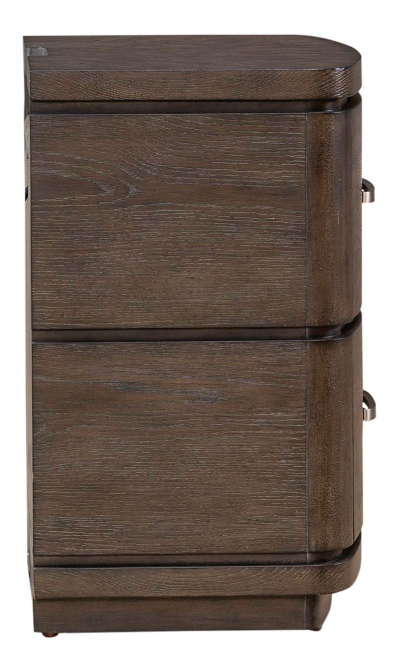 Cascade Falls Wood 2-Drawer Nightstand w/Charging Station