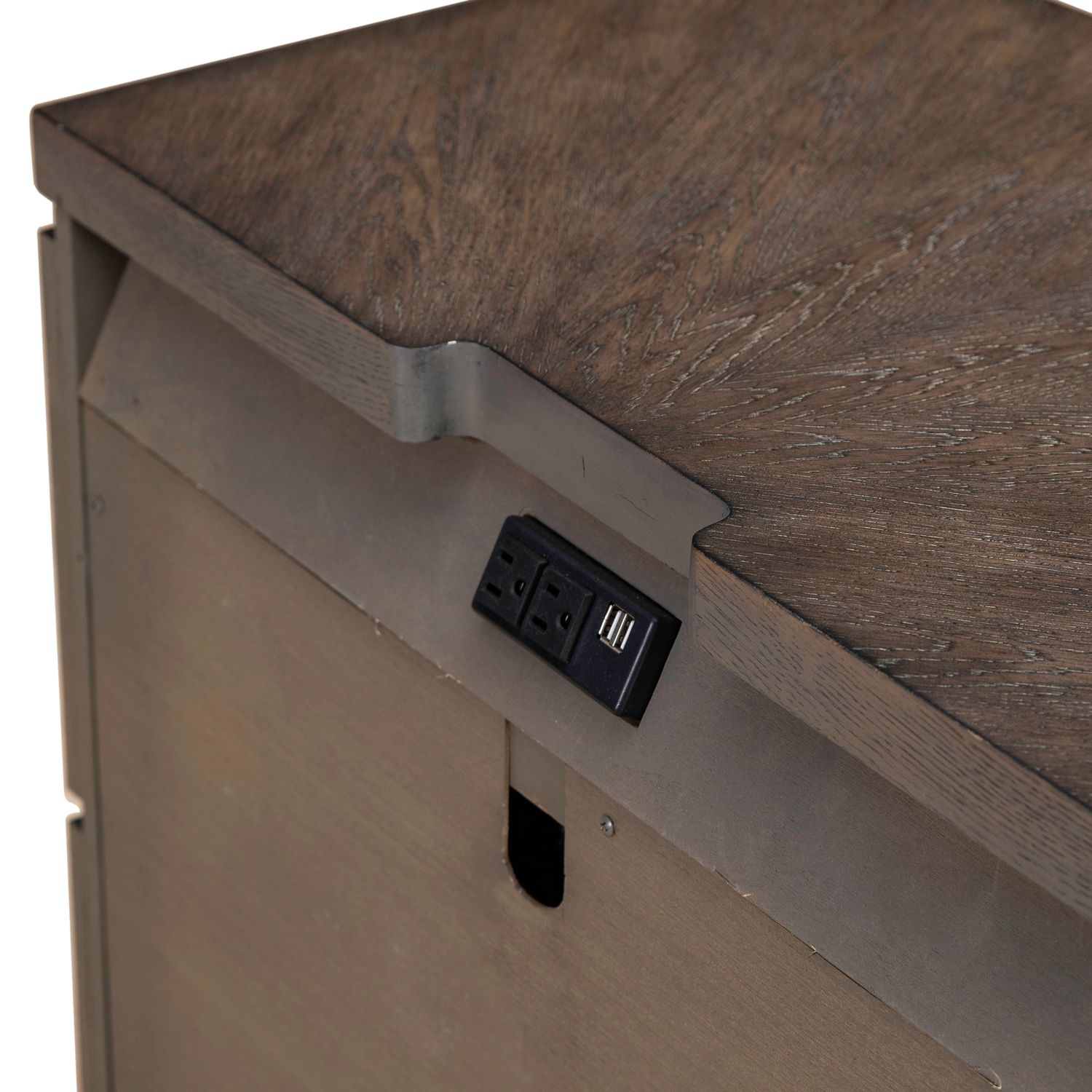 Cascade Falls Wood 2-Drawer Nightstand w/Charging Station