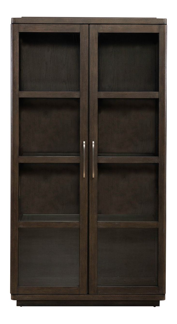 Cascade Falls Wood 2-Door Display Cabinet w/LED Lighting
