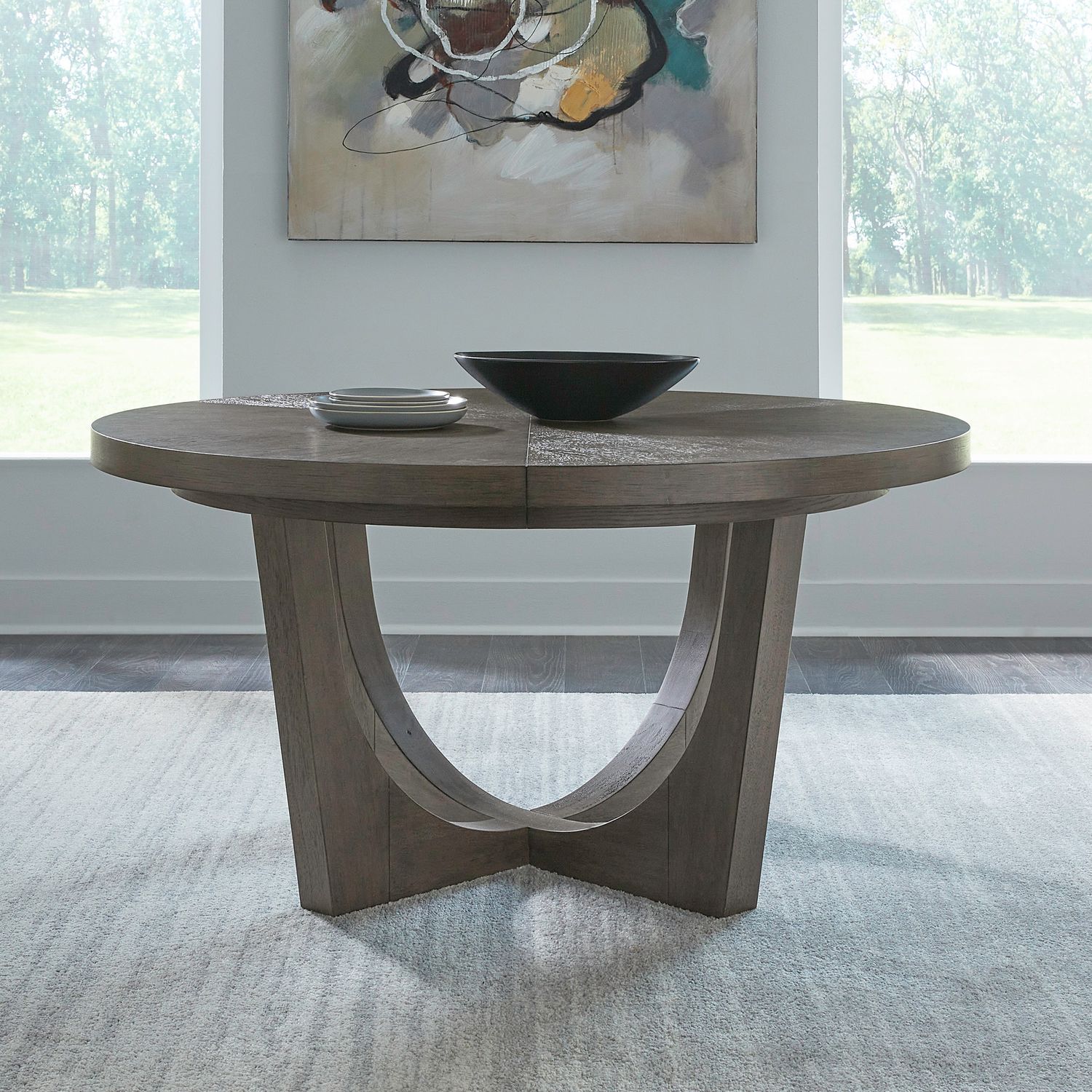 Cascade Falls 5-Piece Round Pedestal Dining Set | Satin Espresso