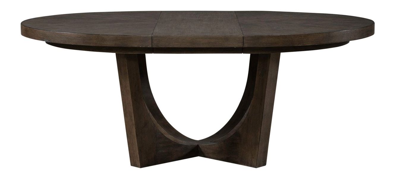 Cascade Falls Round Wood Extendable Pedestal Dining Table