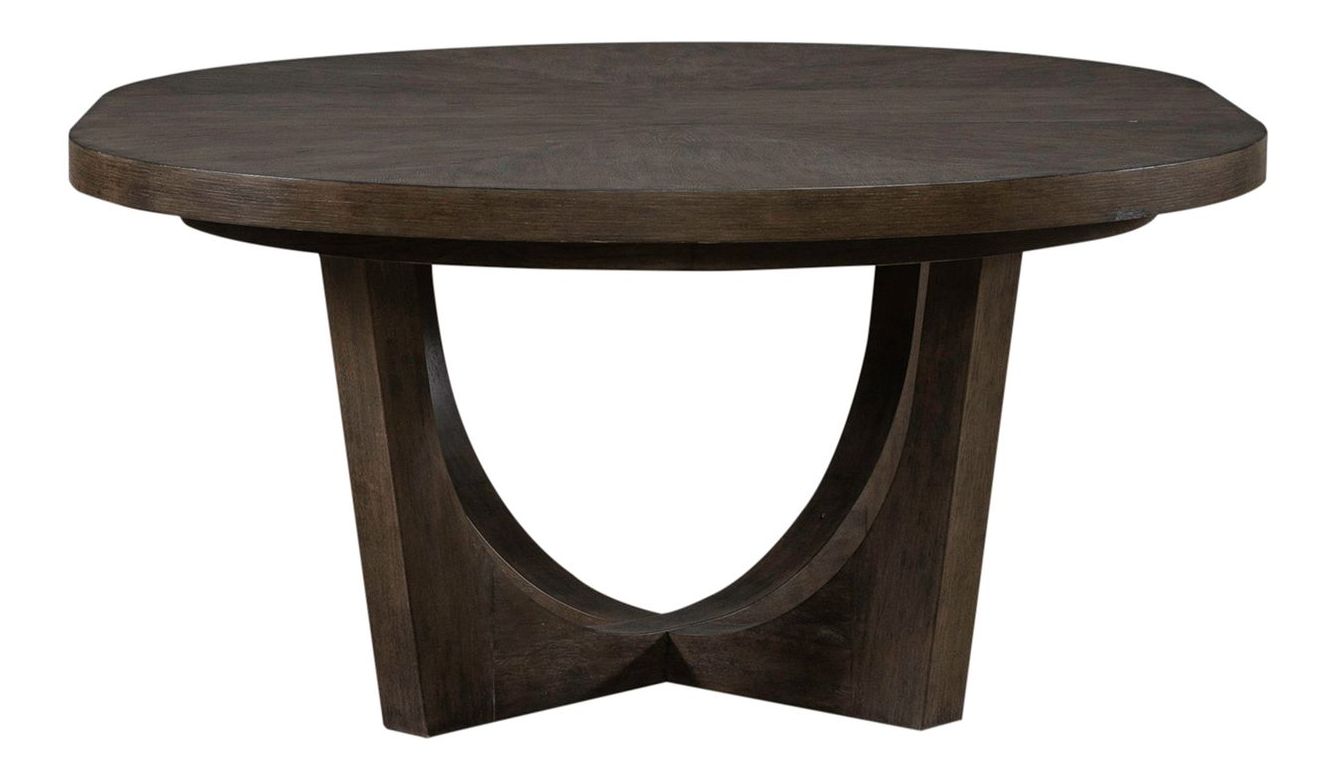 Cascade Falls Round Wood Extendable Pedestal Dining Table