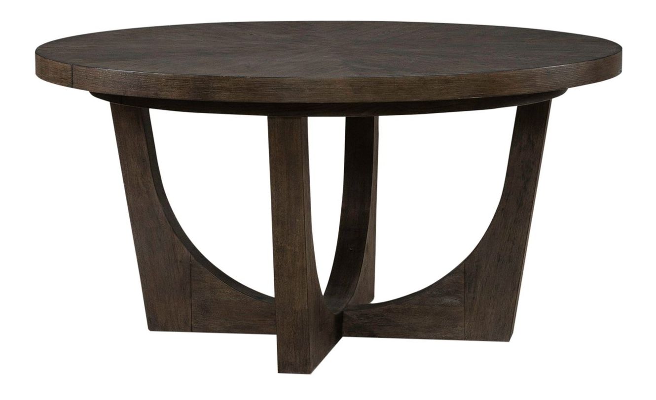 Cascade Falls Round Wood Extendable Pedestal Dining Table