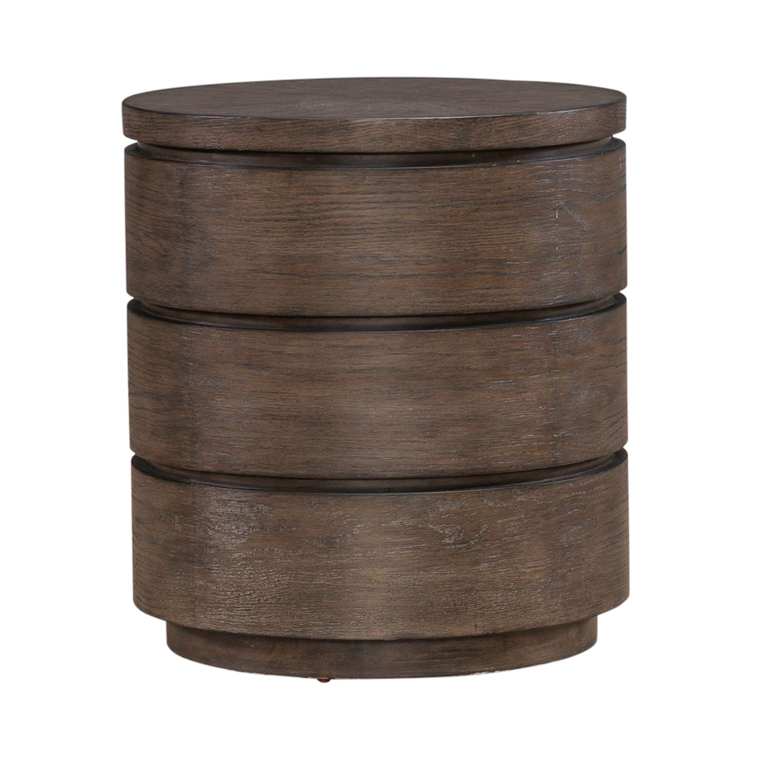 Cascade Falls Round Wood 3-Drawer End Table