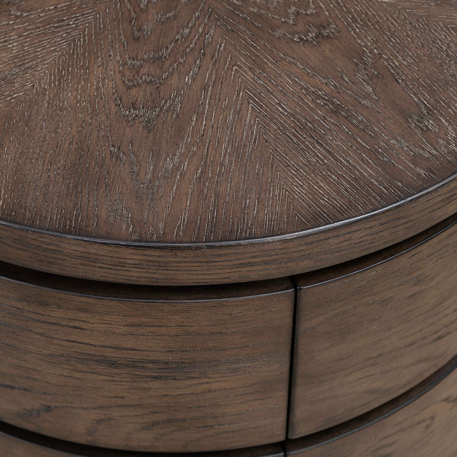 Cascade Falls Round Wood 3-Drawer End Table