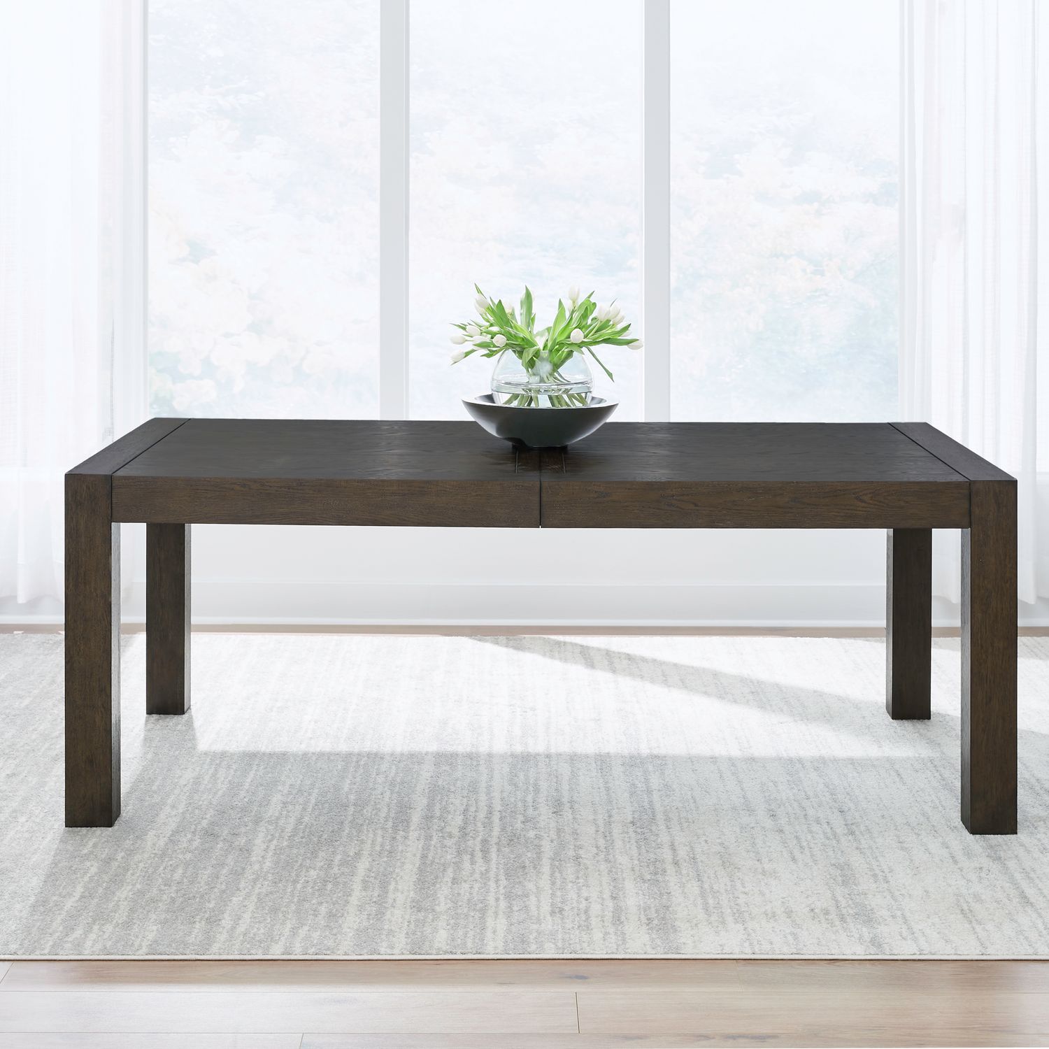 Cascade Falls Rectangular Wood Extendable Dining Table