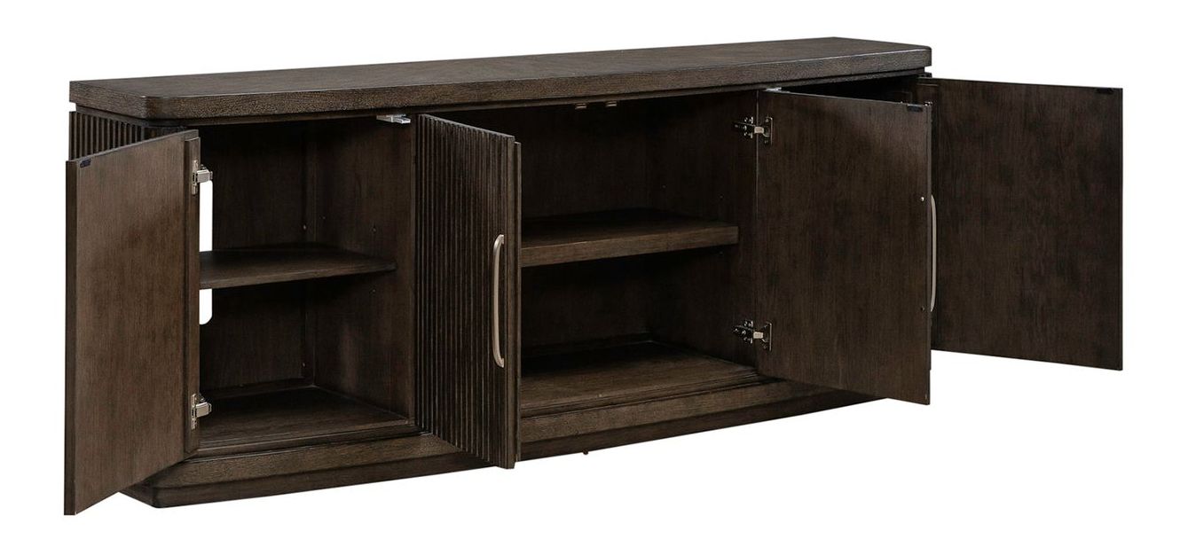 Cascade Falls 82-inch Wood 4-Door TV Console