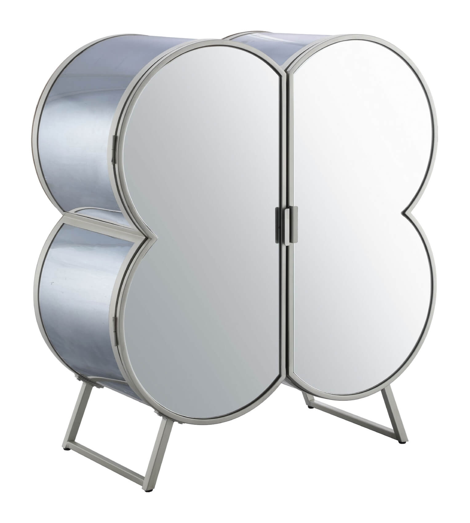 Clover Mirrored/Metal Counter Set