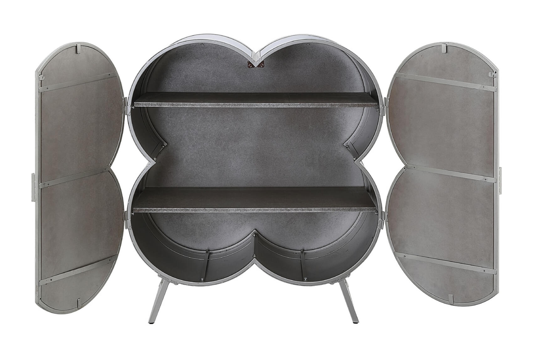 Clover Mirrored/Metal Counter Set