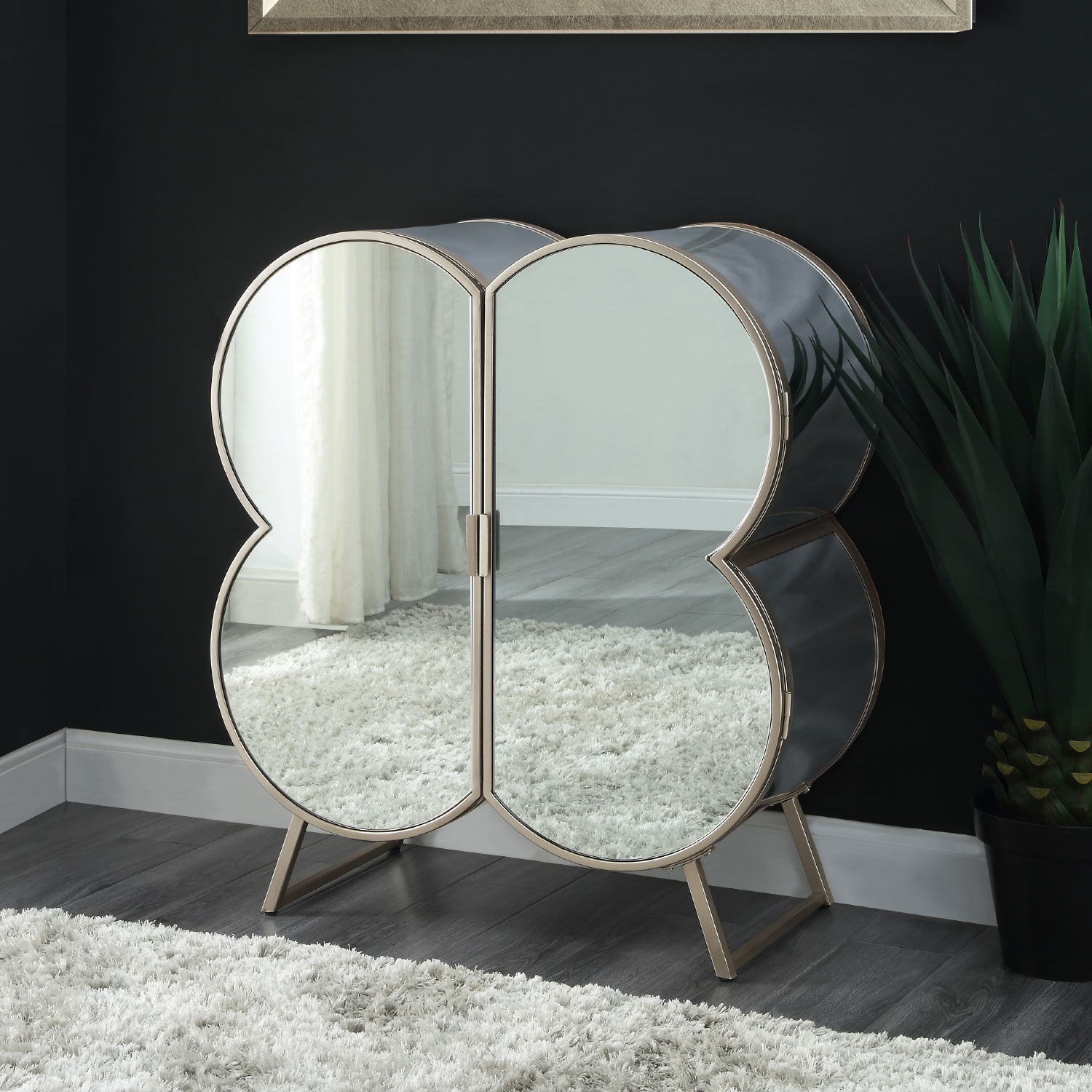 Clover Mirrored/Metal Cabinet