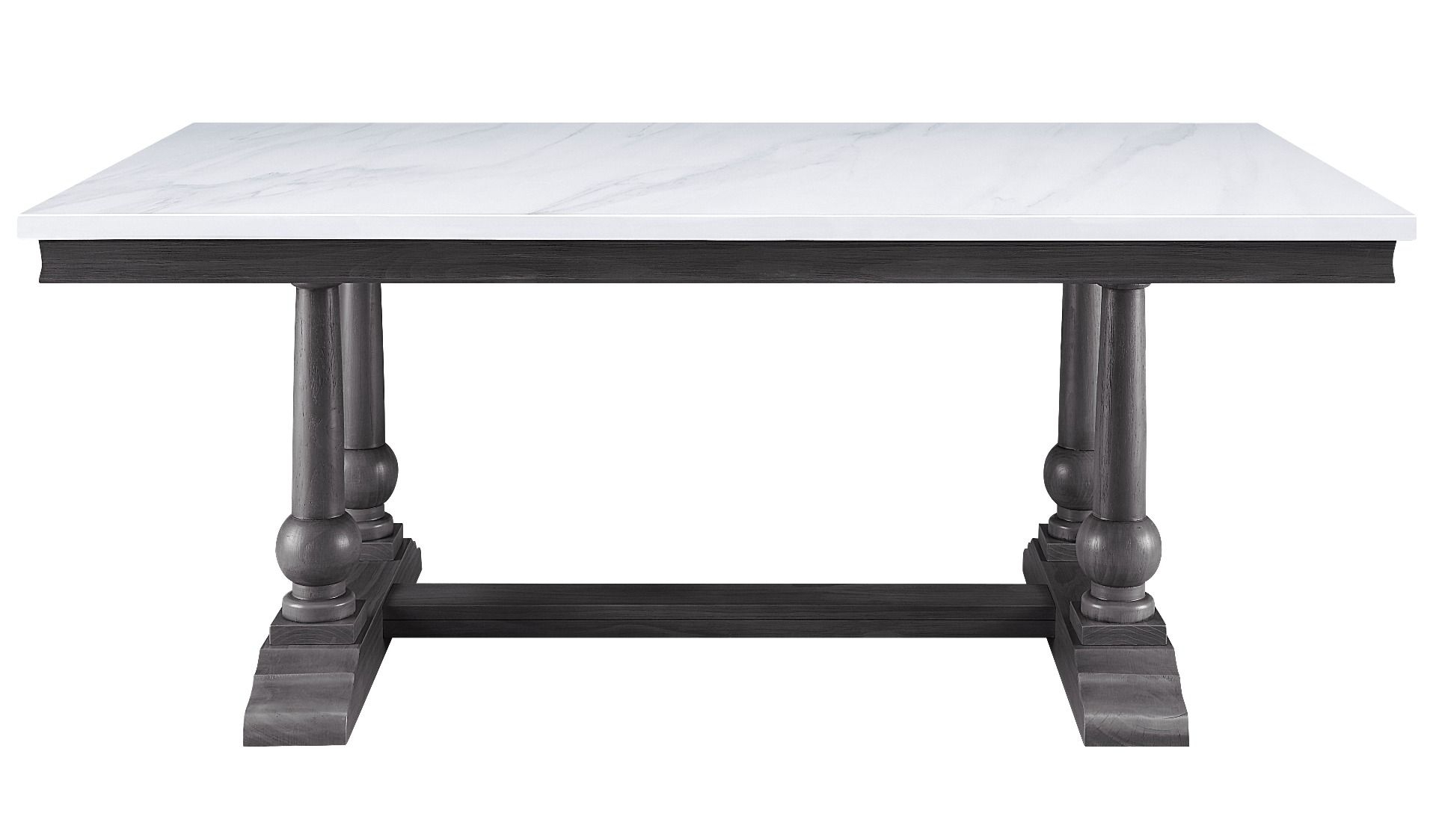 Yabeina Marble/Wood Rectangular Dining Room Set