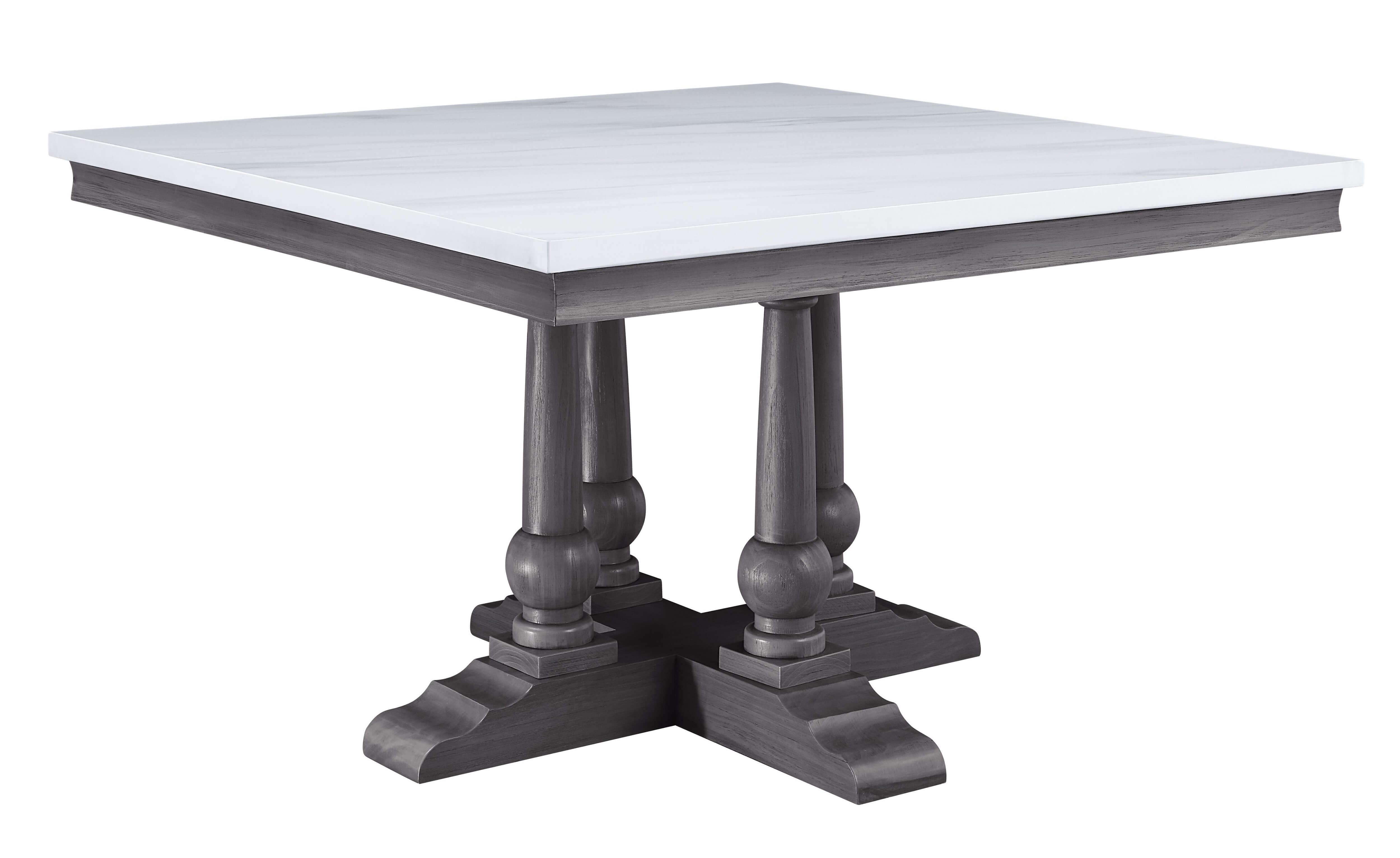 Yabeina Marble/Wood Square Dining Room Set