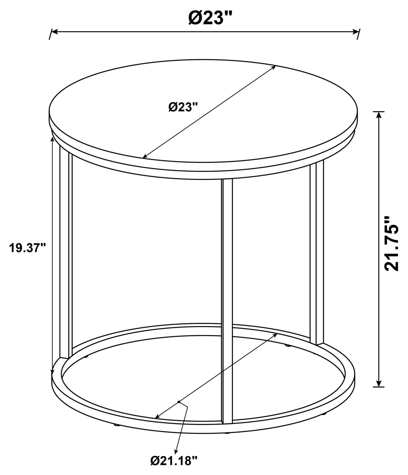 Lainey Faux Marble Round Top End Table