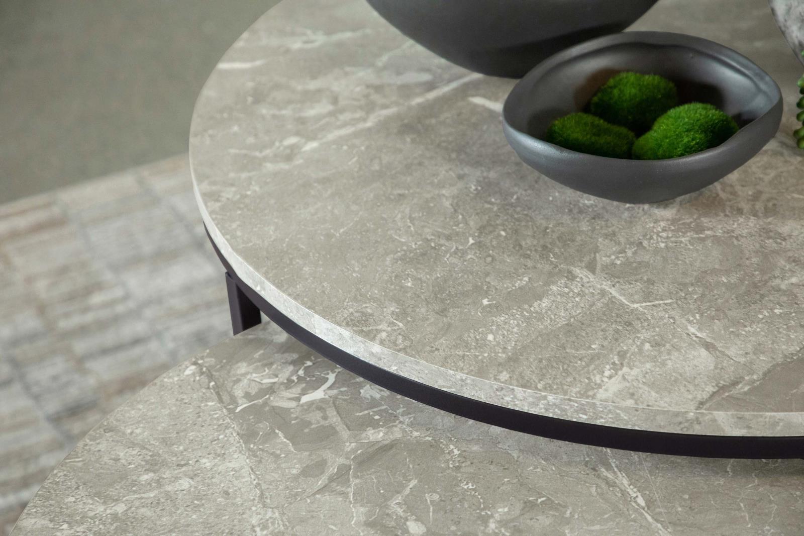 Lainey Faux Marble 2-piece Round Nesting Coffee Table
