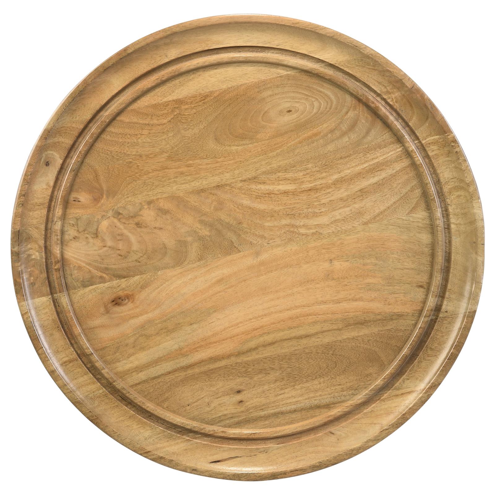 Zoe Wood Round End Table with Trio Legs