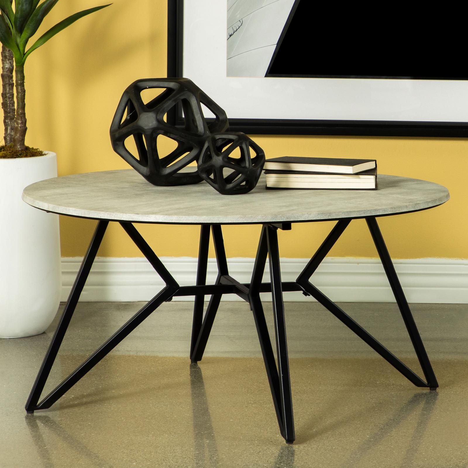 Hadi Round Coffee Table with Hairpin Legs