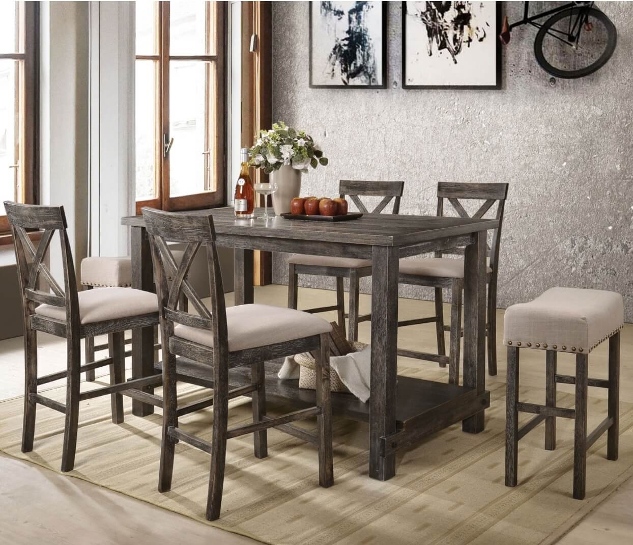 Martha II Wood Counter Set