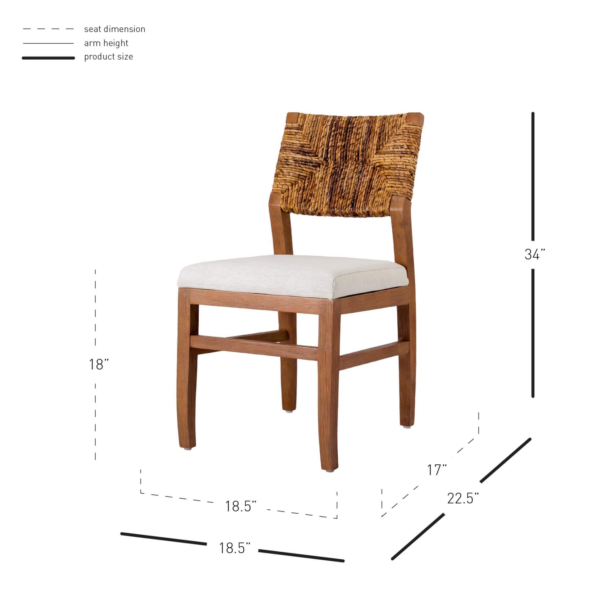 Lyon Abaca Fabric Dining Chair